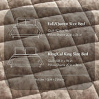 RECYCO Luxury Velvet Quilt Queen Size Bedding Set, Ultra Soft Velvet Comforter Set, Lightweight Quilted Channel Box Stitch Oversized Bedspread Coverlet for All Season, with 2 Shams, Natural Tan