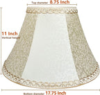 TOOTOO STAR Beige bell lamp shade, 8.75" top x 17.75" bottom x 11" straight height spider shade for Floor Light and Table Lamp, bohemian style decorative light yellow floral pattern