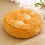 6" Washable Floor Pillow Cushion for Adults, Meditation Cushion Pillow, Large Round Floor Sitting, Removable Tufted Corduroy Cover, for Tatami Living Room or Yoga, 22x22 Inch, Machine Washable