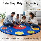 SAFECASTLE Kids Carpet My Feelings Rug 6'6" Round Educational Emotions Area Rug with Colorful Faces & Expressions–Learning Carpet for Kids, Toddlers, Preschool, Classroom, Nursery, Playroom & Daycare