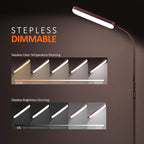 Led Floor Lamps with 15w/1000lm Bright LED Floor Lamp with Stepless Adjustable 3000K-6000K Colors and Dimmer, Remote and Touch Control Reading Lamp, Adjustable Floor Lamp for Living Room