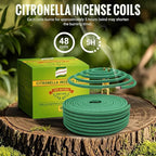 Citronella Incense coils, Made from Natural Plants, Suitable for Outdoor, Living Room, Terrace use (48 coils and Coil Holders)