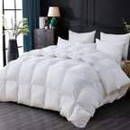 Egyptian Cotton Luxurious All-Season California King Size Goose Down Comforter Duvet Insert, Premium White Solid Plain Design, 1200 Thread Count 100% Egyptian Cotton, 750+ Fill Power,90oz Fill Weight