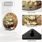 SPUNKER Clock for Bedroom,Vintage Ship Sailing Wall Clocks for Living Room Decor,Sea Ocean Kitchen Clocks Wall Battery Operated - 10 Inch Round Bathroom Wall Clock Silent Non-Ticking