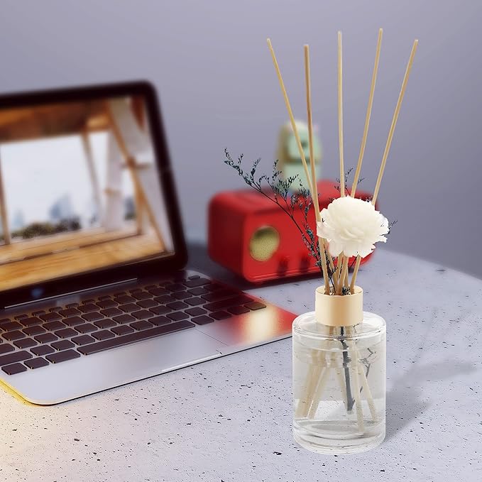 VFULIE 100PCS Cane Diffuser Sticks, 10 Inch Natural Rattan Wood Sticks Essential Oil Aroma Diffuser Sticks Refill Replacement for Aroma Fragrance (Violet)