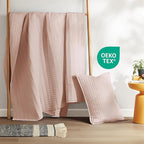 Comfort Spaces Kienna Quilt Set- Double Sided Stitching Design Summer Blanket, Lightweight, Soft, All Season Bedding Layer, Matching Sham, Blush, Coverlet Twin/Twin XL(66"x90") 2 Piece