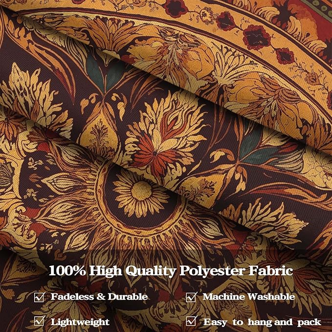 Lifeel Orange Mandala Tapestry, Bohemian Medallion Hippie Decor Home Tapestries for Bedroom Living Room, 60x80 inches