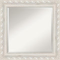 Amanti Art White Wall Mirror 26x26 Opera Off White Square Bathroom Mirror for Wall Decor Living Room, Medium Traditional Wood Frame, Hangs Horizonally and Vertically, Bathroom Decor, Beveled Edge