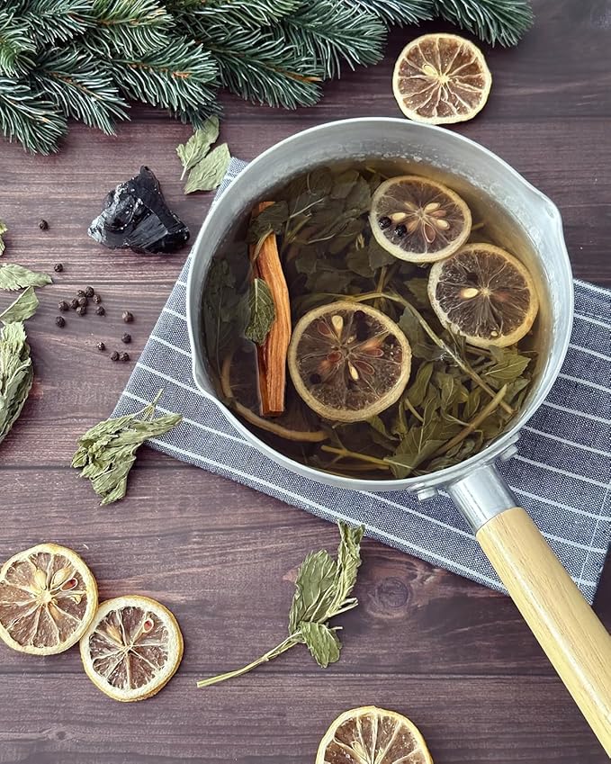 Spring Potpourri Simmering, Simmer Pot Mix Dried Lemon Slices, Rosemary, Peppercorn, Palo Santo, Black Obsidian - Stovetop Potpourri Hostess Gift(Ultimate Energy Cleanse)