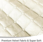 Reclining Sectional Couch Covers Velvet L Shape Recliner Sofa Middle Console Cover for Dogs Pets Washable Anti Slip 1 Additional Recliner Center Console Slipcovers (1 Console, Ivory White)
