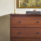 Walker Edison Modern Tall 4-Drawer Solid Wood Dresser Bedroom Storage Drawer Organizer Closet Hallway, 40 Inch, Walnut