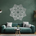 Metal Mandala Flower Wall Art, Large Metal Round Mandala Wall Decor, Lotus Flower Wall Decor, Modern Farmhouse Wall Art for Living Room, Bedroom, Office and Yoga Room (Silver, 39"x39"/100x100cm)