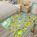 Boys Car Rugs for Kids Toy Cars,City Road Rug for Playroom Airport Track Play Mat Carpet 3' x 5' Educational Learning Fun Play Mats for Floor Boys Playmat for Kids Room,Classroom, Bedroom