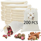 200PCS 3x4 Small Muslin Cloth Bags with Drawstrings - Reusable Empty Spice & Herb Bags for Cooking, Potpourri, cloth tea bags, cloth bags bulk