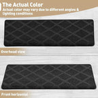 PURE ERA Bullnose Carpet Stair Treads Tape Free Non-Slip Indoor Stair Protectors Pet Friendly Stair Treads for Wooden Steps 9.5" x 30"(14 Pieces,Black Diamond Trellis)
