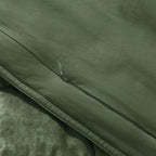 KASENTEX Greek Velvet Twin Quilt Set, 3× Softer Luxe Sheen, 100% Cotton Backing, 150GSM Down-Alternative Fill, Expanded 68×90" Coverage for Fuller Side Drape (1 Quilt + 1 Pillow Shams), Loden Green