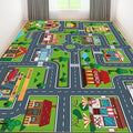 Kids Car Playmat, Kids Rug for Playroom Car Mat Town City Road Traffic Rugs, Play Mat for Floor, Extra Large Boys Kid Car Track Play Rug (Style Four, 110.2 X 78.7 INCH)