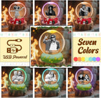 Custom Snow Globes with Photo Name Christmas Snow Globes with Light-Up Base Personalized Engraving Crystal Snowglobe Gifts for Family Women Men Kids Xmas Gift (Custom Snow Globe)