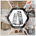 Floor-Standing Magazine Rack 6-Layer with Wheels, Brochure Display Stand for Exhibitions, Office, and Any Organization Requiring Information Display