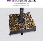 PURPLE LEAF Patio Umbrella Base WK4500 with 4 Lockable Wheels 1100 lbs High Capacity Heavy-Duty Cantilever Offset Steel Weighted Base