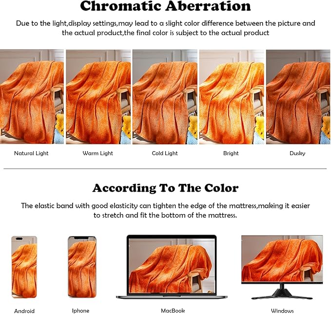NEWCOSPLAY Super Soft Queen Blanket Orange Premium Silky Flannel Fleece Leaves Pattern Lightweight Bed Blanket All Season Use (Orange, Queen(90"x90"))