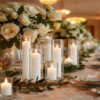 Pillar Candles Bulk Set - Unscented, Smokeless, Dripless | 3 Sizes: 2x3, 2x6, 2x8 Inches | Ideal for Weddings, Christmas & Home Decor (18, White)