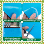 Wehhbtye 59'' x 15.7'' Christmas Village Ocean Display Mat, Christmas Village Miniature Ocean Mat, Xmas Villages PVC Pad Decoration for Holiday Mini Landscape Scene Accessories (Light Blue)