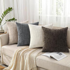 decorUhome Spring Dark Brown Chenille Throw Pillow Covers 20x20 Set of 2 Textured Soft Cozy Slubby Couch Pillow Covers Modern Farmhouse Boho Decorative Pillow Cases for Bed Sofa Living Room