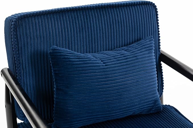 KEIKI Mid Century Modern Accent Chair with Storage, Reading Chair with Wooden Arms and Lift-up Seat for Organization
