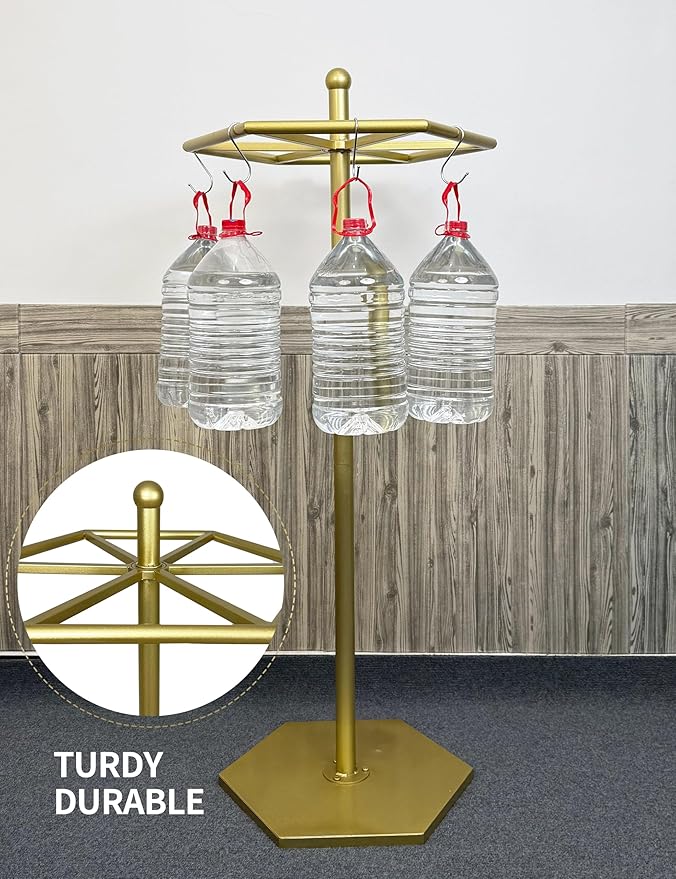 Heavy-Duty Metal Rotating Clothes Rack，Rack Load 200lbs,Gold Round Clothing Rack，Retail Clothing & Garment Racks,With Adjustable Pad Base, For Bedroom, Boutique & Laundry Room
