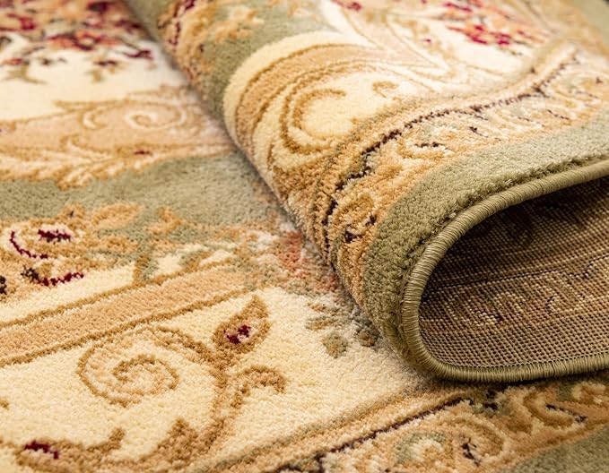 Rugs.com Chateau Collection Rug - 4' x 6' Oval Green Medium Pile Rug