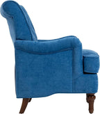 KEIKI Upholstered Accent Chair for Living Room and Bedroom,Heavy-Duty Fabric Armchair with Reinforced Wood Frame, Supportive Seat Cushion, Stable Retro Legs, Lounge Chair for Reading, Work