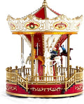 allgala Christmas Carousel Crafted Polyresin Like Christmas Village House Collectable Figurine with USB and Battery Dual Power Source-Carousel-XH93422