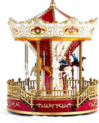 allgala Christmas Carousel Crafted Polyresin Like Christmas Village House Collectable Figurine with USB and Battery Dual Power Source-Carousel-XH93422