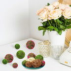 Yunsailing 36 Pcs Moss Decorative Balls for Centerpiece Bowls and Rattan Wicker Balls Handmade Moss Orbs Vase Filler for Garden Wedding Home Christmas Party Decoration(Elegant Colors)