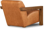 Poly & BARK Giza Lounge Chair in Full-Grain Pure-Aniline Italian Tanned Leather in Cognac Tan Leather