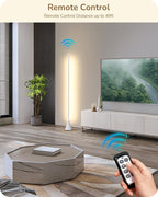 EDISHINE LED Corner Floor Lamp, New Gesture Control Dimmable Corner Light with Remote Control, 3000K-6000K Eye Caring Standing Lamp, Modern Minimalist Lit Lamp for Bedroom, Living Room, Office, White
