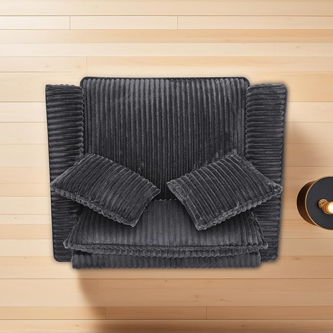 ERYE Living Room Accent Chair, Modern Corduroy Upholstered Chair Wider Seat Cushion Leisure Armchair W/2 Pillows and Removable Cover for Home Apartment,Bedroom,Office
