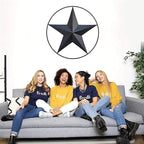 JoyEvy 24.5" Black Large Barn Star Wall Decor-Americana Exterior House Decor-Metal Star for Outside Texas Stars Art Rustic Vintage Western Country Home Farmhouse Wall Decoration