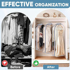 BALEINE 60'' Clear Garment Bags for Hanging Clothes, 10.5'' Wide PEVA Suit Bag for Closet Clothes Dresses Coat (Clear, 9PK)
