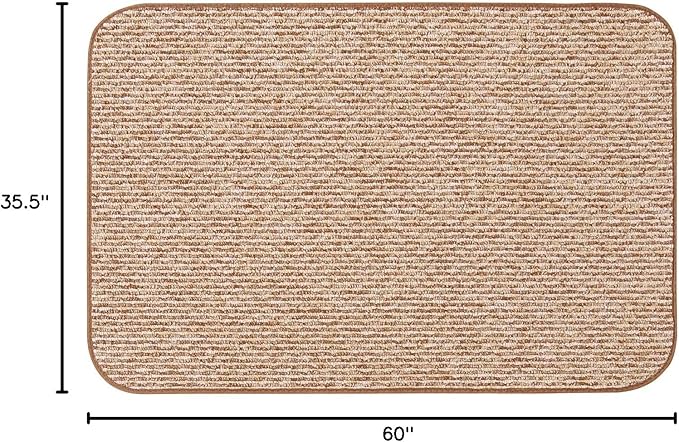 House, Home and More Skid-Resistant Carpet Indoor Area Rug Floor Mat - Praline Brown - 3 Ft X 5 Ft - Non Slip Rubber Backing, Stain Resistant, Dog Friendly, Living Room Bedroom Kitchen Entryway