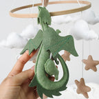 Dragon Mobile for Crib, Dragon Crib Mobile for Boys, Cloud Mobile for Crib, Neutral Baby Mobile for Crib Cloud Nursery Mobile