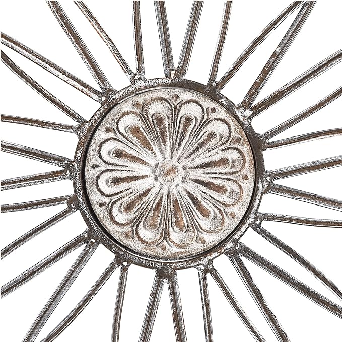 YiLifebes Metal Flower Wall Decor, 18”x18” Metal Floral Scroll Wall Art, Iron Wall Decoration Sculpture for Living Room Bedroom Bathroom Outdoor Garden, (Flower A)