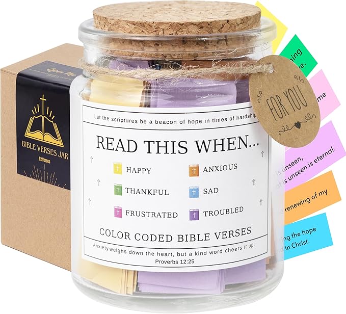 Bible Verse Jar, Graduation Gift For Her, Read This When Bible Verses Jar for Emotions and Feelings, Christian Gifts for Women, Men