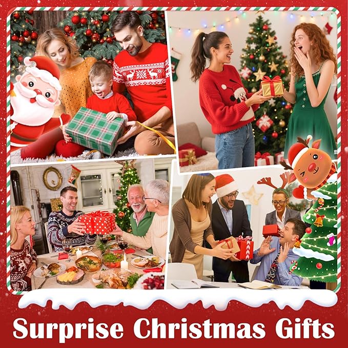 Village Snow Globe Christmas Decorations Gifts Snowman Church Village Scene USB/Battery Timer Music Glitter Snowfall Lantern 10.2 inch