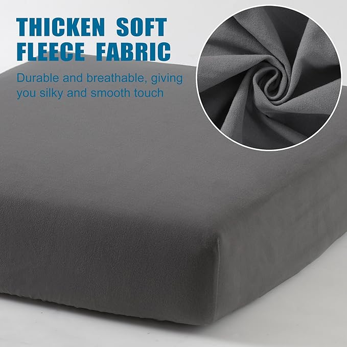Waterproof Patio Stretch Couch Cushion Covers, Outdoor Cushion Cover Replacement Sectional Sofa Protector, Furniture Slipcovers for Pets, Washable (Chair Cushion, Grey)