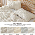 Bedsure Boho Duvet Cover Queen Size, Soft & Comfortable Elegant Design Boho Bedding for Decoration, Machine Washable Comforter Cover for All Seasons,Includes 1 Duvet Cover & 2 Pillow Shams,Beige