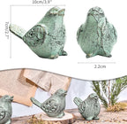 Sungmor Cast Iron Desktop Ornament - Graceful Hollow-Carved Birds Sculpture Home Decoration - Decorative & Lovely Animal Figurine Indoor Outdoor Statues - 2PC Pack & Green Color