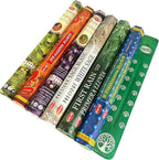 Hem Incense Sticks Variety Pack #1-120 Insence-Sticks (6 Incents x 20 Insense) + Incense Stick Holder Bundle with 6 Top Scents Including Lavender Patchouli Dragons Blood White Sage