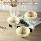 Koville Turkish Natural Marble Incense Holder, 5inch Incense Holders for Sticks, Sturdy Incense Burner Ideal for Meditation and Relaxing, Easy to Clean(Green Onyx)